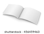 Blank open magazine template on white background. Wide format. Vector illustration. Ready for your design.