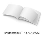 Blank open magazine template on white background. Wide format. Vector illustration. Ready for your design.