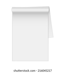 Blank open magazine template on white background with soft shadows. Vector illustration. EPS10.