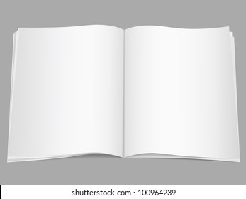 Blank open magazine, vector eps10 illustration