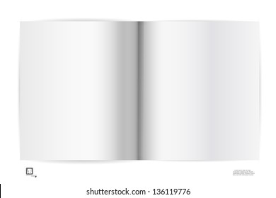 blank open notebook on the white background