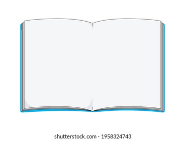 bloc de notas abierto en blanco sobre fondo blanco