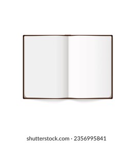 Blank Open Notepad Isolated On White Background. EPS10 Vector