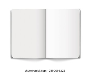 Blank Open Notepad Isolated On White Background. EPS10 Vector