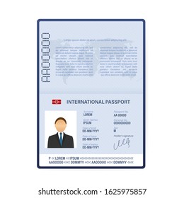 Open Passport Blank Template Vector International Stock Vector (Royalty ...