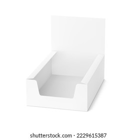 Blank open showbox mockup. Vector illustration isolated on white background. Easy to use for your product. EPS10.