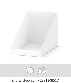 Blank open showbox mockup. Vector illustration isolated on white background. Easy to use for your product. EPS10.