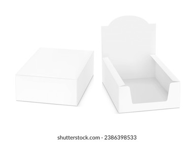 Blank open showbox mockup. Vector illustration isolated on white background. Easy to use for your product. EPS10.