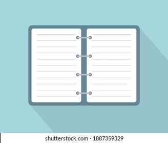 blank open spiral notebook - vector illustration