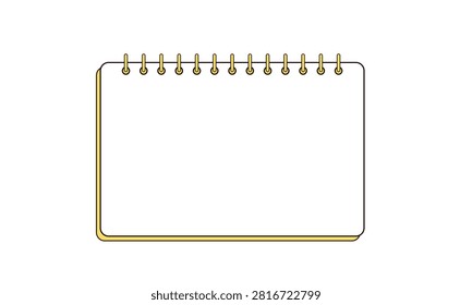 Blank open spiral notepad template vector illustration isolated on white background empty sketchbook page mockup