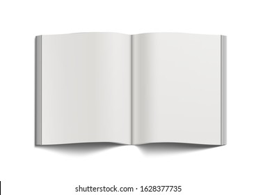 Blank Open Square Brochure On Table. EPS10 Vector