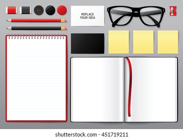 Blank opened book. Blank book with pencil. Photo frame vector. note pad. use for graphic, creative, business, education, vector illustration