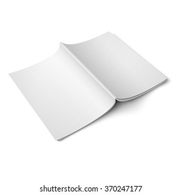 Blank Opened Magazine Back Cover Template On White Background. Vector Illustration. Ready For Your Design.