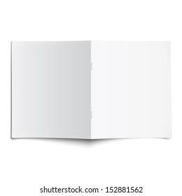 Blank opened magazine cover template on white background with soft shadows. Vector illustration. EPS10.