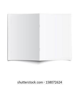 Blank Opened Magazine Cover Template On White Background With Soft Shadows. Vector Illustration. EPS10.