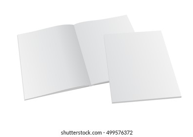 Blank opened magazine mock-up with cover