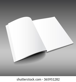 Blank opened magazine mockup template. Realistic vector EPS10 illustration.