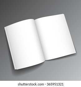 Blank opened magazine mockup template. Realistic vector EPS10 illustration.