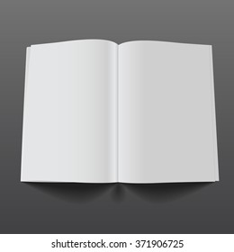 Blank opened magazine mockup template. Realistic vector EPS10 illustration.