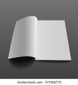 Blank opened magazine mockup template. Realistic vector EPS10 illustration.