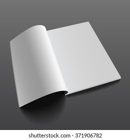 Blank Opened Magazine Mockup Template. Realistic Vector EPS10 Illustration.