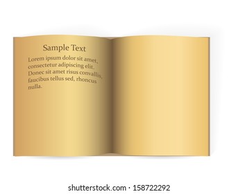 Blank opened magazine (notebook)  isolated on white background. Old paper