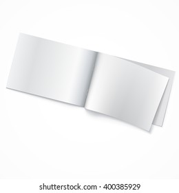 Blank opened magazine template, isolated  on white background Vector illustration.