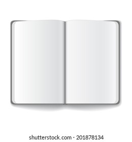 Blank opened magazine template on white background. Vector illustration. EPS10.