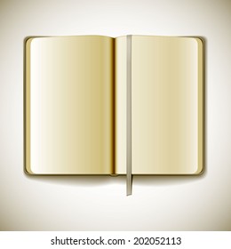 Blank opened magazine template on white background. Vector illustration. EPS10.