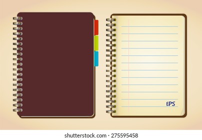 Blank opened notebook 