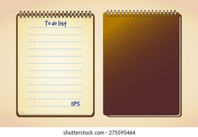Blank opened notebook 