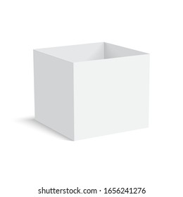 Blank opened paper or cardboard box packing. Vector.