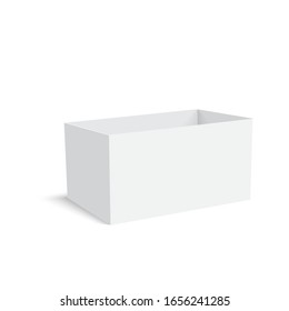 Embalaje abierto en blanco de papel o cartón. Vector.