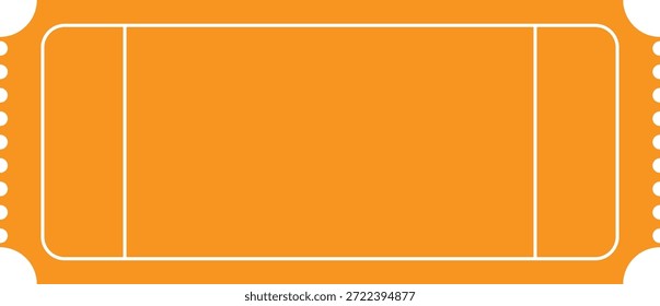 Blank Orange Event Ticket Template with Rounded Corners
