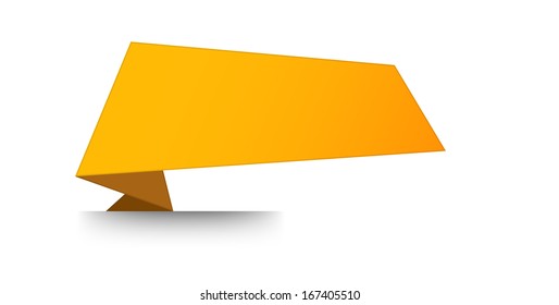 The blank orange folded label / The blank folded tag / The label