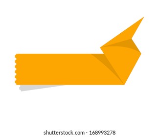 The blank orange folded label / The blank folded tag / The label