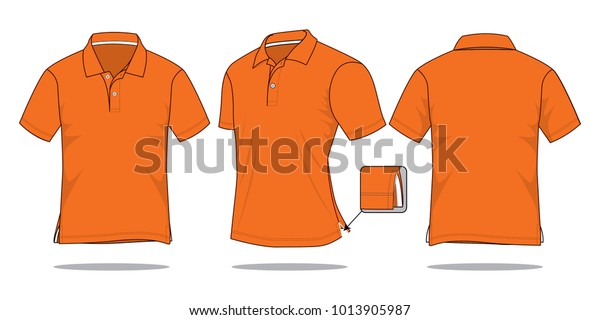 Blank Orange Polo Shirt Design Side Stock Vector (Royalty Free) 1013905987