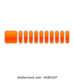 Blank orange progress bar with shadow on a white background