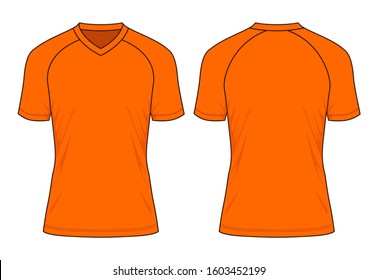 Blank Orange Raglan Soccer Jersey Template Stock Vector (Royalty Free ...