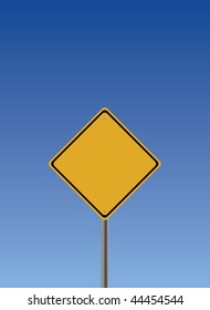 blank orange road sign with copy space