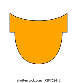 Blank orange sports club emblem with black contour - Eps10 vector graphics and illustration