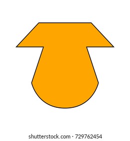 Blank orange sports club emblem with black contour - Eps10 vector graphics and illustration