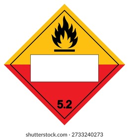 Blank Organic Peroxide Class 5.2 Symbol Sign ,Vector Illustration, Isolate On White Background Label. EPS10