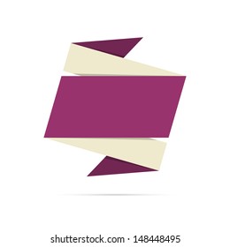 The blank origami style label ready for your text / The origami style label / The origami label