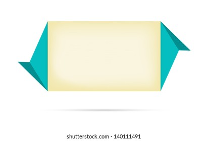 Blank origami style template ready for your text / paper origami label