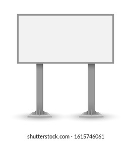 Blank outdoor billboard isolated. Mockup on white background