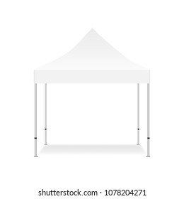 Blank outdoor tent mock up isolated on white background. Vector illustration