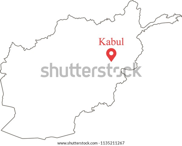 Blank Outline Map Afghanistan Border Capital Stock Vector Royalty Free 1135211267