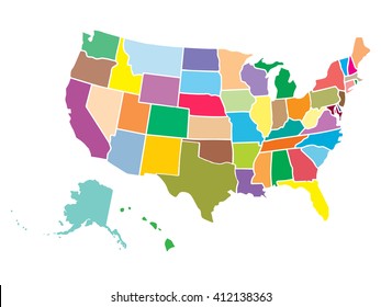 Blank Similar Usa Map Isolated On Stock Vector (Royalty Free) 400839148