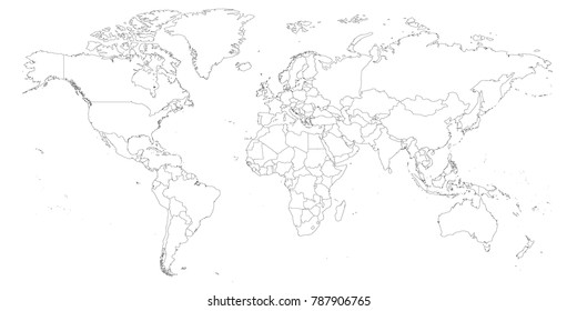 blank outline map world worksheet geography stock vector royalty free 787906765 shutterstock